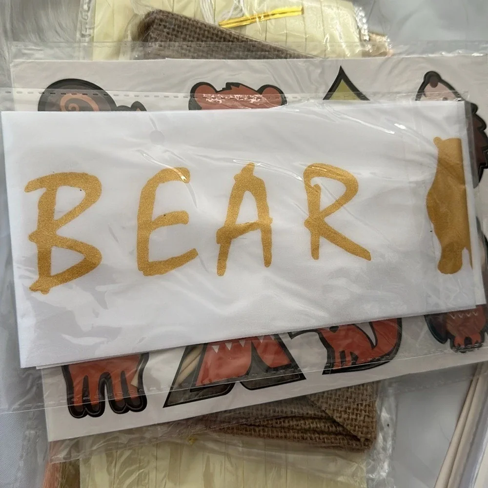 Luxomi Designs Woodland Baby Shower Decorations Mama Bear Sash Burlap Banner Set
